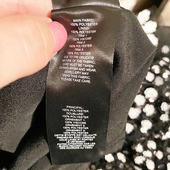 Self Portrait Black Tulle Floral Sequin Deco Tiered Dress NWT Size 2 MSRP $535 - Picture 11 of 13